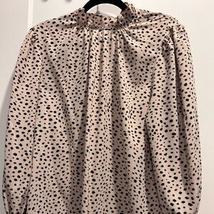 Long sleeve blouse ruffled neck and sleeves